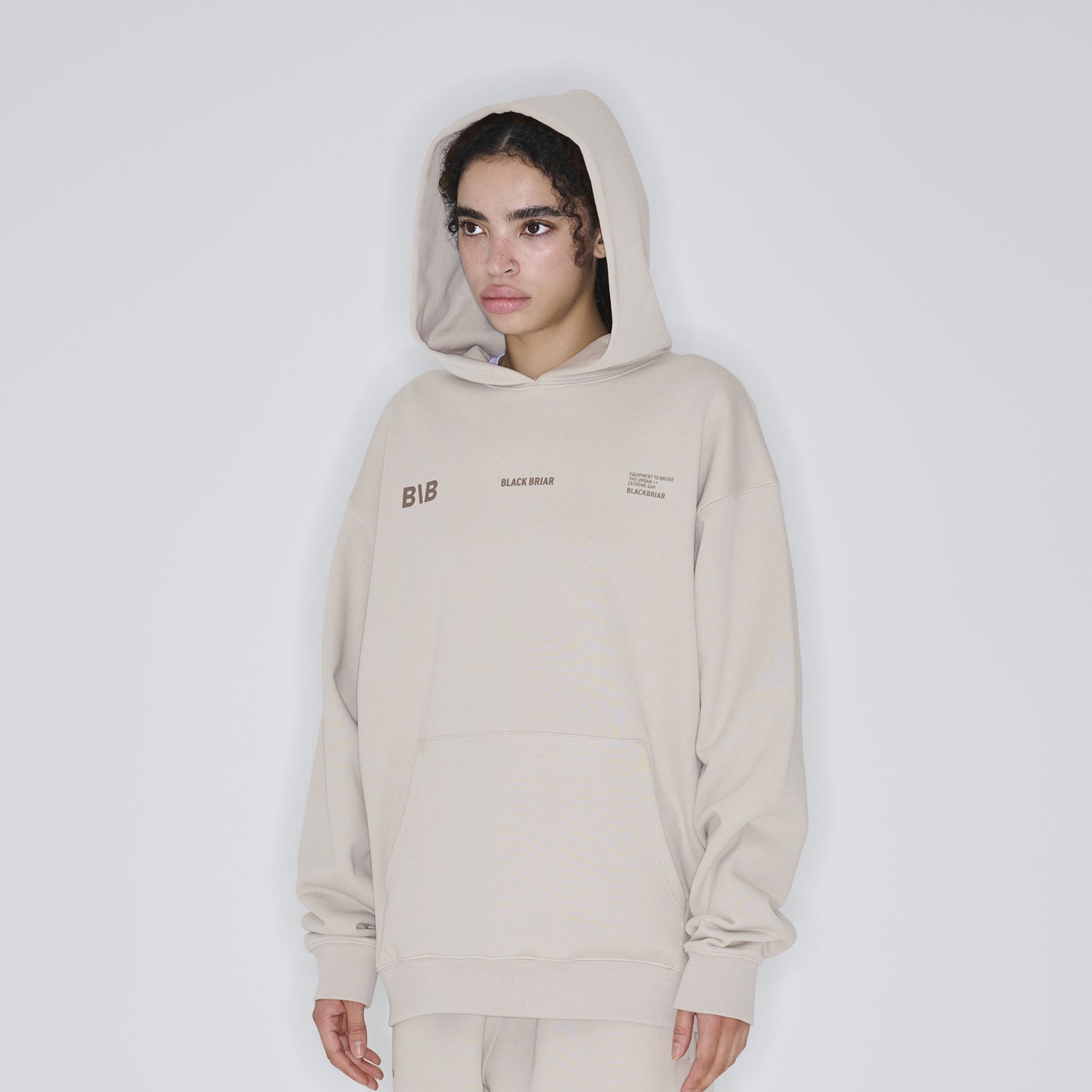 B\B Hoodie / Beige / M (M - 2XL)
